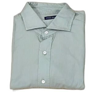 Peter Millar NWT Mens M Herb Green Crown Crafted Button Up Long Sleeve Shirt